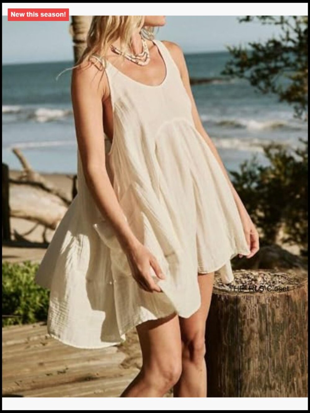 Sleeveless Mini Dress with Pockets Backless Flowy Sundress - Picture 3 of 4